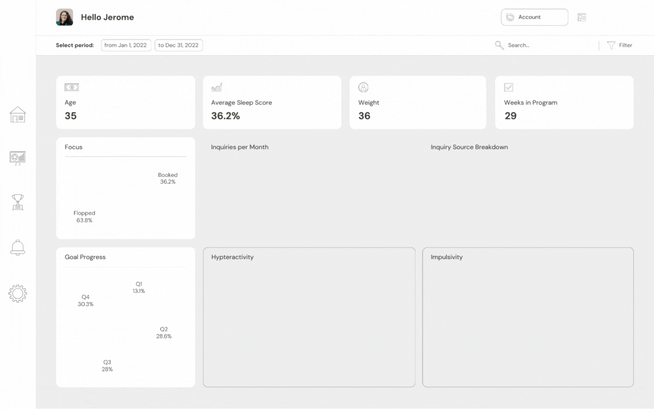 Grey and Purple Modern Business Dashboard App Desktop Prototype